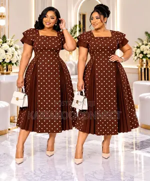 Polka Dot Midi Dress With Flutter Sleeves