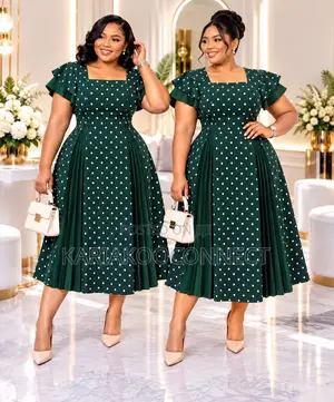 Polka Dot Midi Dress With Flutter Sleeves