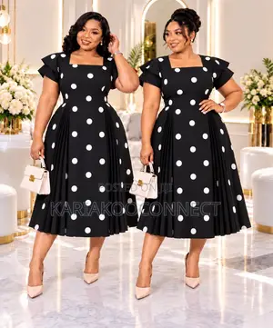 Polka Dot Midi Dress With Flutter Sleeves