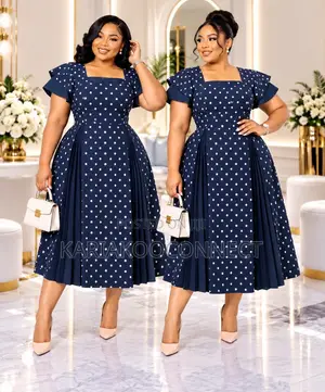 Polka Dot Midi Dress With Flutter Sleeves