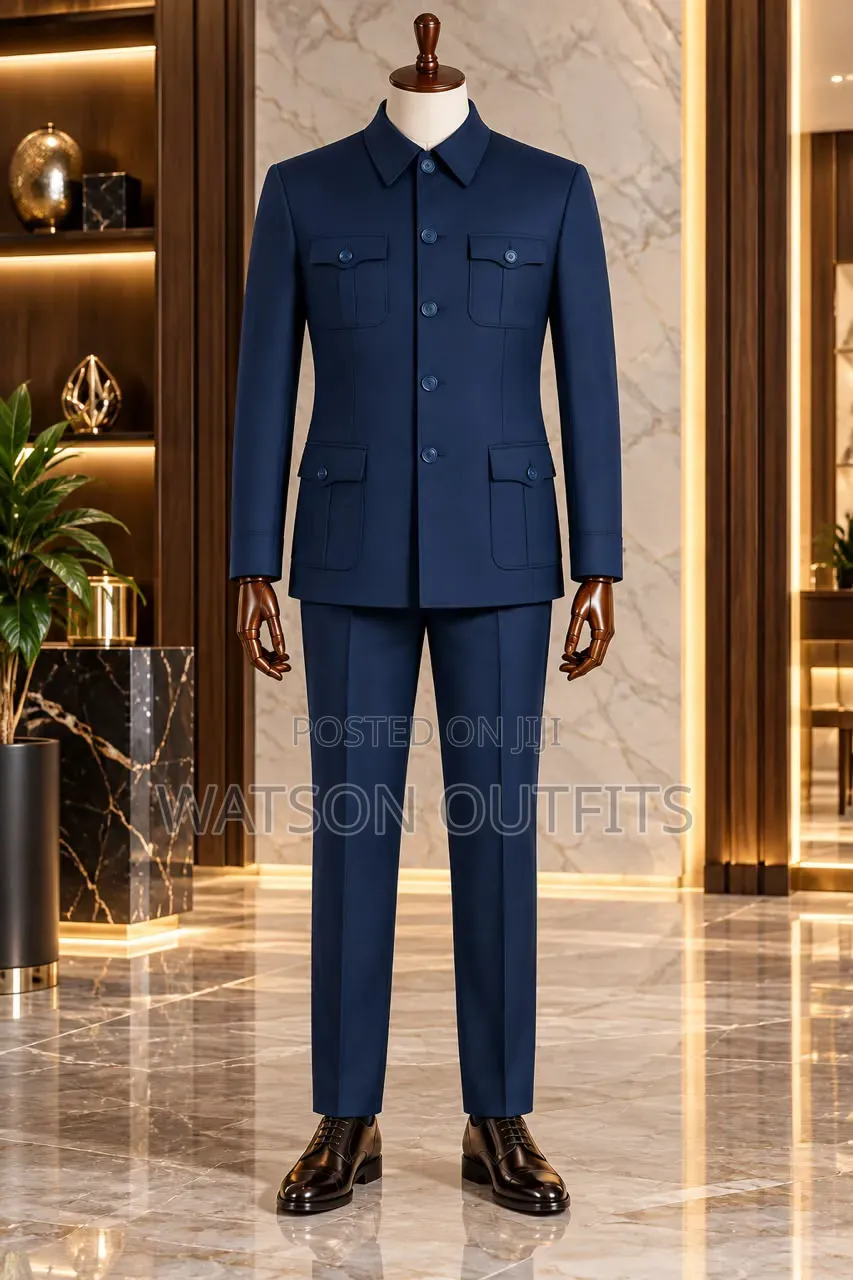 Men's Suits Safari Suti in Long-and Short-Sleeved Design