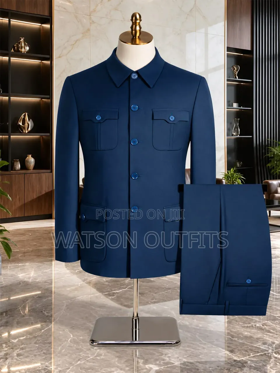 Men's Suits Safari Suti in Long-and Short-Sleeved Design
