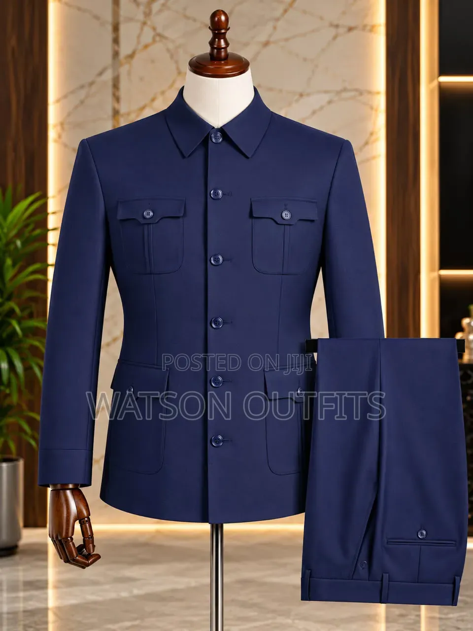 Men's Suits Safari Suti in Long-and Short-Sleeved Design