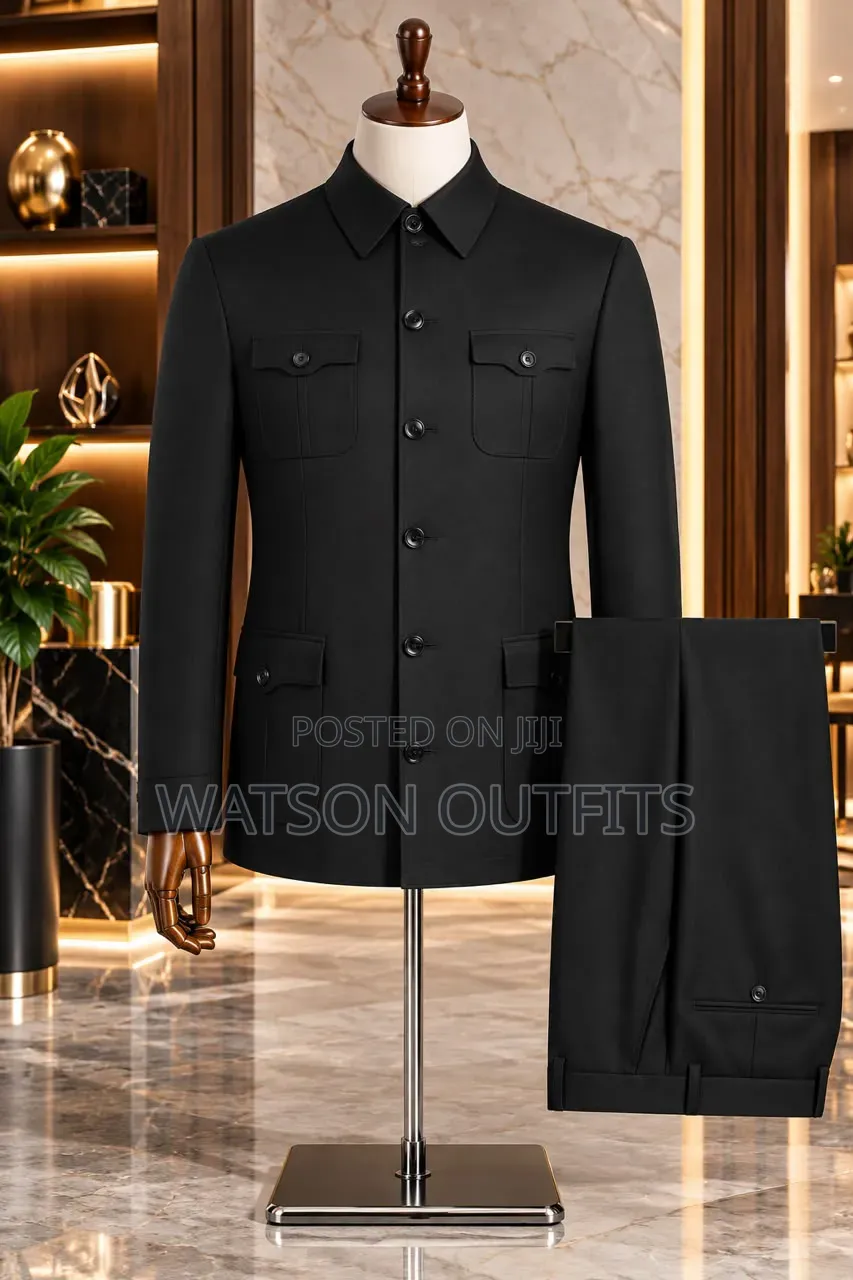 Men's Suits Safari Suti in Long-and Short-Sleeved Design