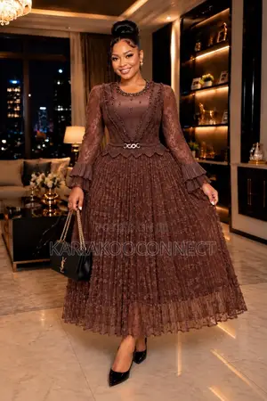 Pleated Maxi Dress With Star Sparkle Overlay