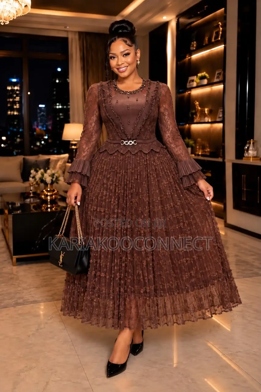 Pleated Maxi Dress With Star Sparkle Overlay