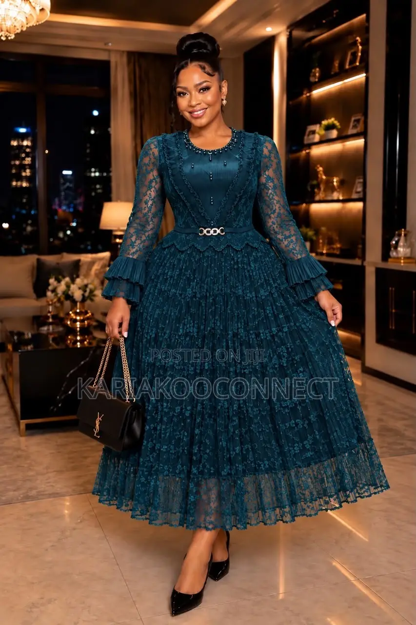 Pleated Maxi Dress With Star Sparkle Overlay
