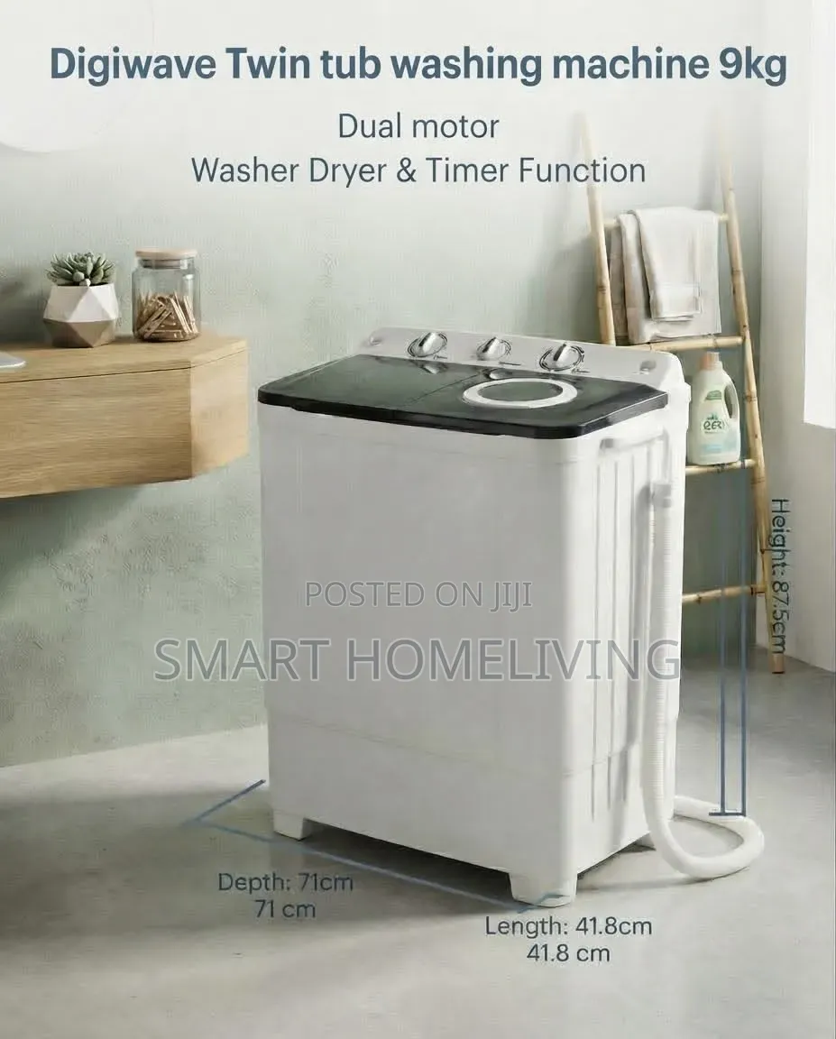 DIGIWAVE Twin Tub WASHING MACHINE 9kg