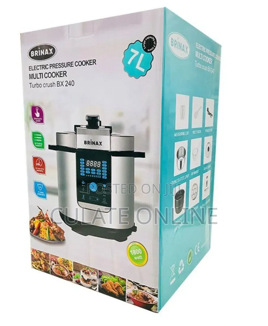 7ltrs Brinax 8 in 1 Pressure Cooker