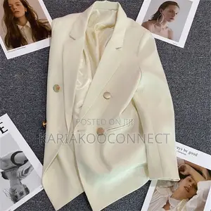 Double-Breasted Blazer With Gold Buttons