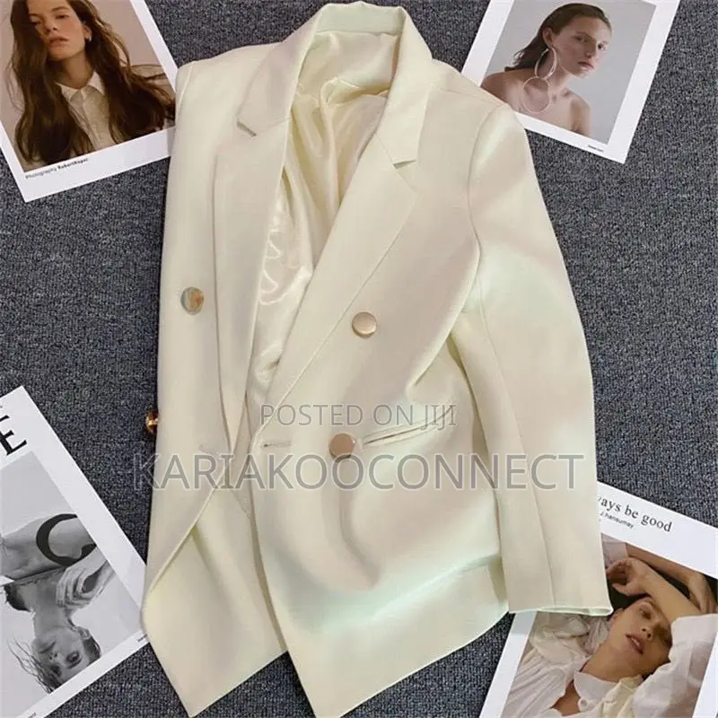 Double-Breasted Blazer With Gold Buttons