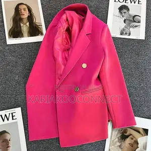 Double-Breasted Blazer With Gold Buttons