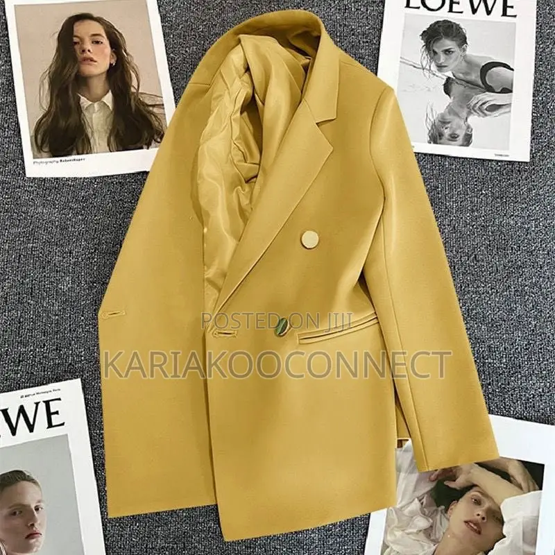 Double-Breasted Blazer With Gold Buttons