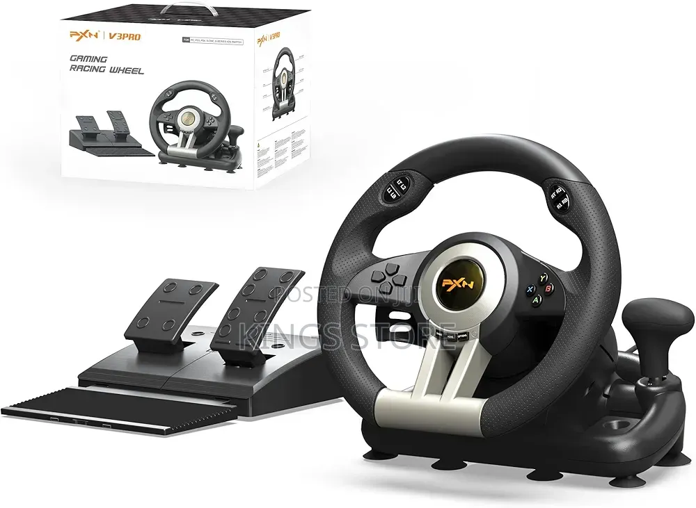 PXN V3 Pro Gaming Steering Wheel With Pedals for PC, PS4, Xbox