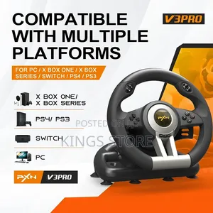 PXN V3 Pro Gaming Steering Wheel With Pedals for PC, PS4, Xbox