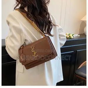 Chic Gold-Chain Flap Crossbody Bag