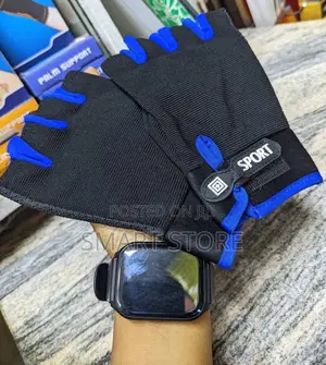 Black and Red Fingerless Workout Gloves