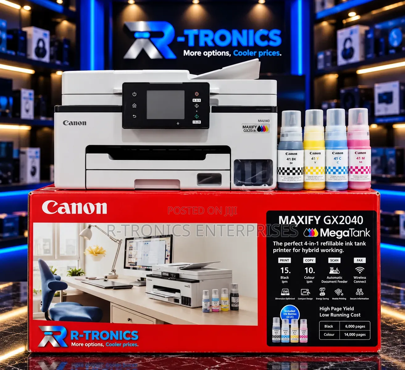 Canon MAXIFY GX2040 MegaTank Refillable-Ink, 4-in-1 Business Printer