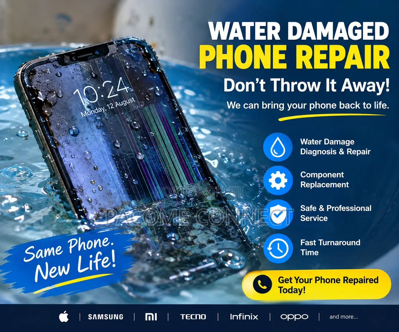 Water Damaged Phones Repair Service