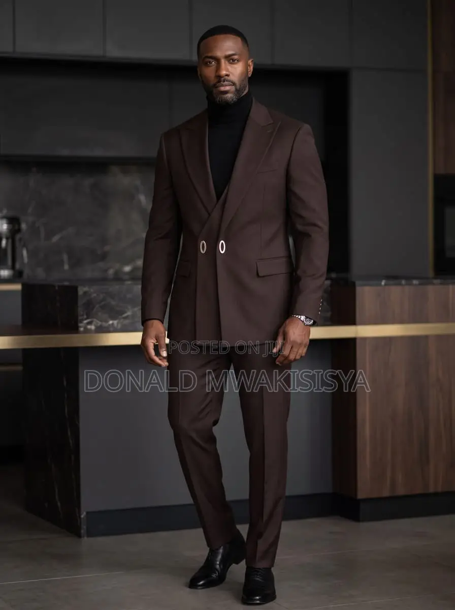 Oval Button Double Breasted Suit - Luxury Edition