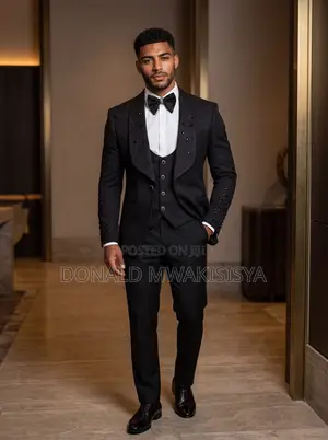 *Luxury Black Diamond Tuxedo - 3 Piece