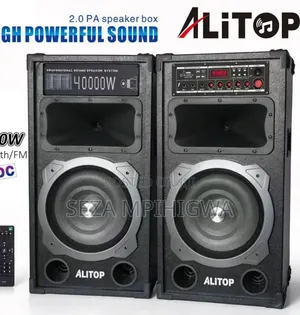ALITOP 2.0 PA Speaker Box System 40000W - Bluetooth, FM & Wireless Mic