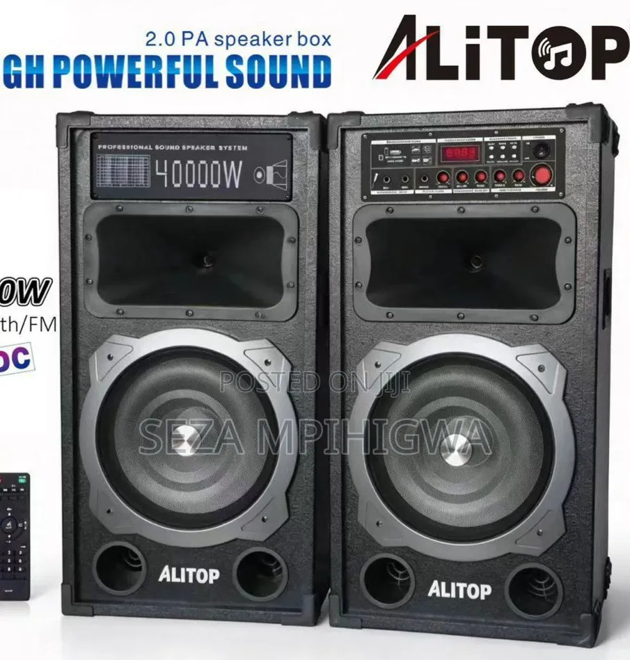 ALITOP 2.0 PA Speaker Box System 40000W - Bluetooth, FM & Wireless Mic