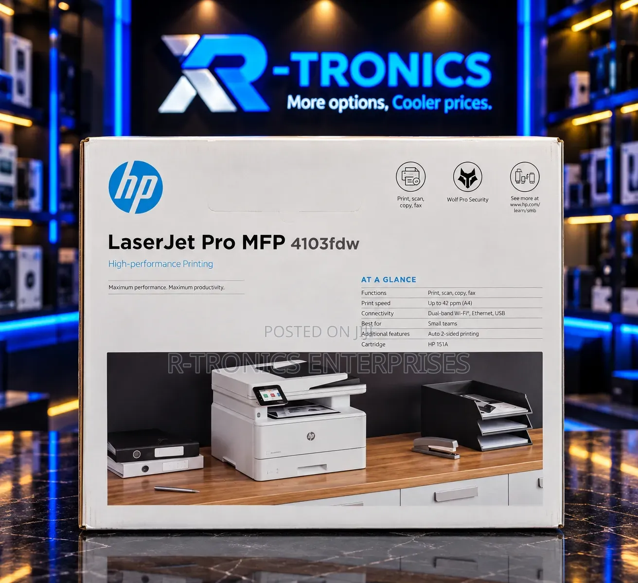 HP LaserJet Pro MFP 4103fdw Multifunction Monochrome Laser Printer