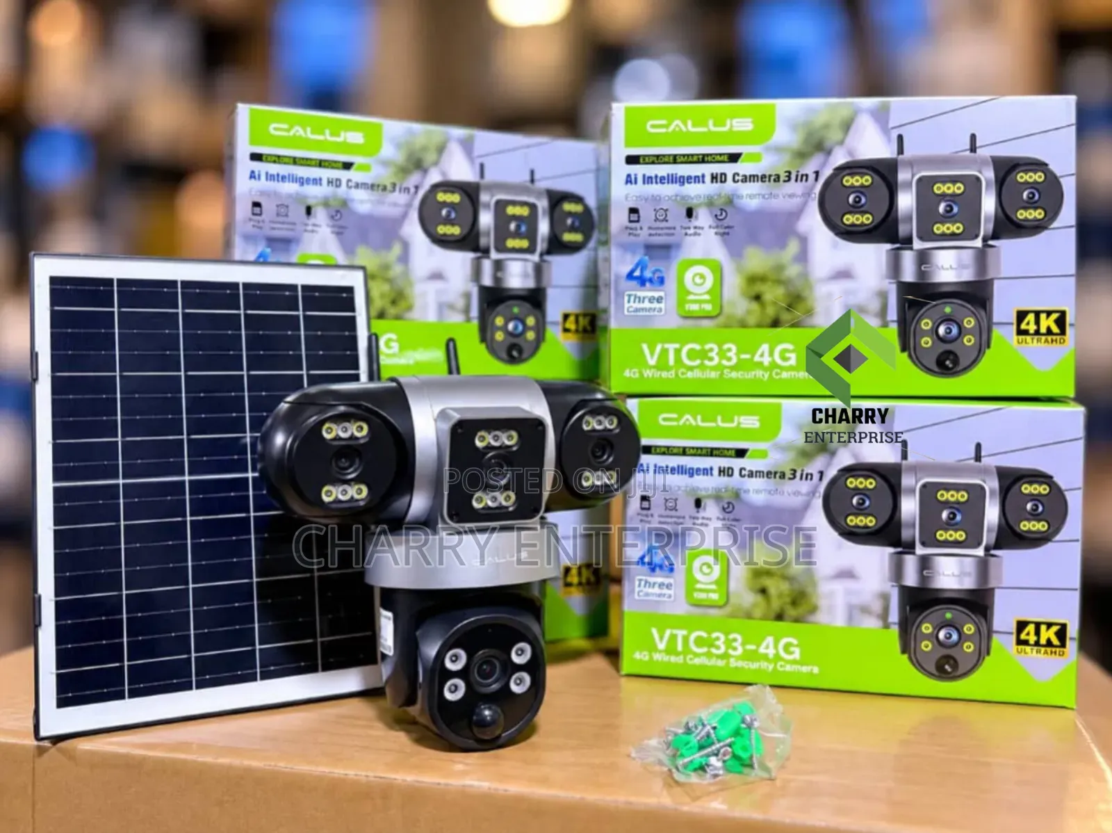 4k Uhd Calus 4g Solar 3 In1 CCTV Camera Ai Intelligent Human Detection