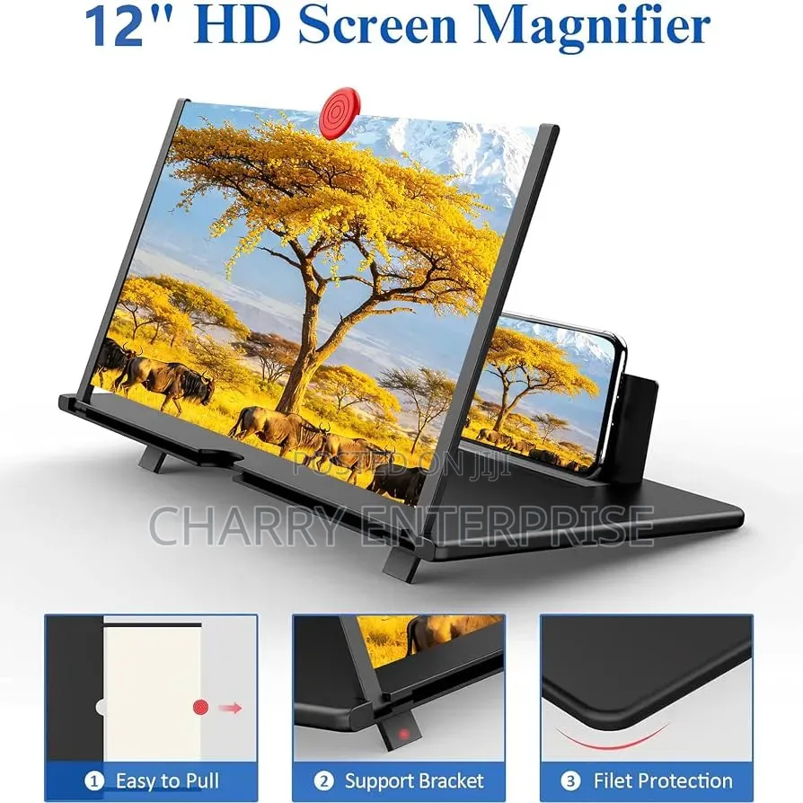 12 Inch 3D HD Mobile Phone Screen Magnifier and Video Amplifier Stand