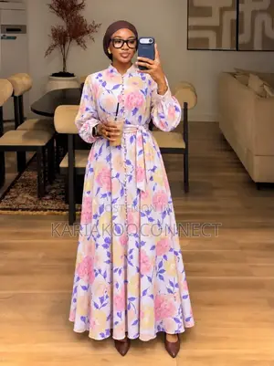 Floral Button-Front Chiffon Maxi Dress