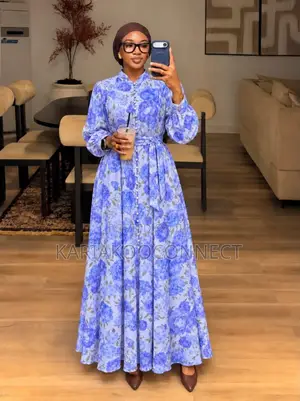 Floral Button-Front Chiffon Maxi Dress