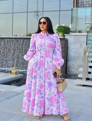 Floral Button-Front Chiffon Maxi Dress