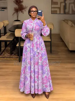 Floral Button-Front Chiffon Maxi Dress