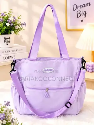 Lilac Tote Bag With Side Tie Details