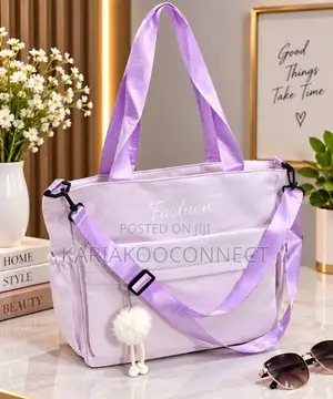 Lilac Tote Bag With Side Tie Details