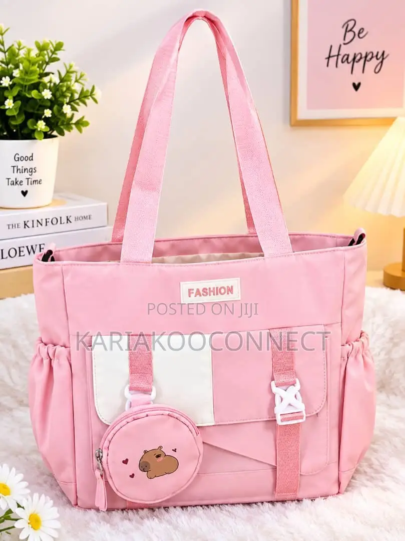 Lilac Tote Bag With Side Tie Details
