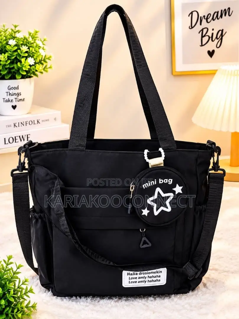 Lilac Tote Bag With Side Tie Details
