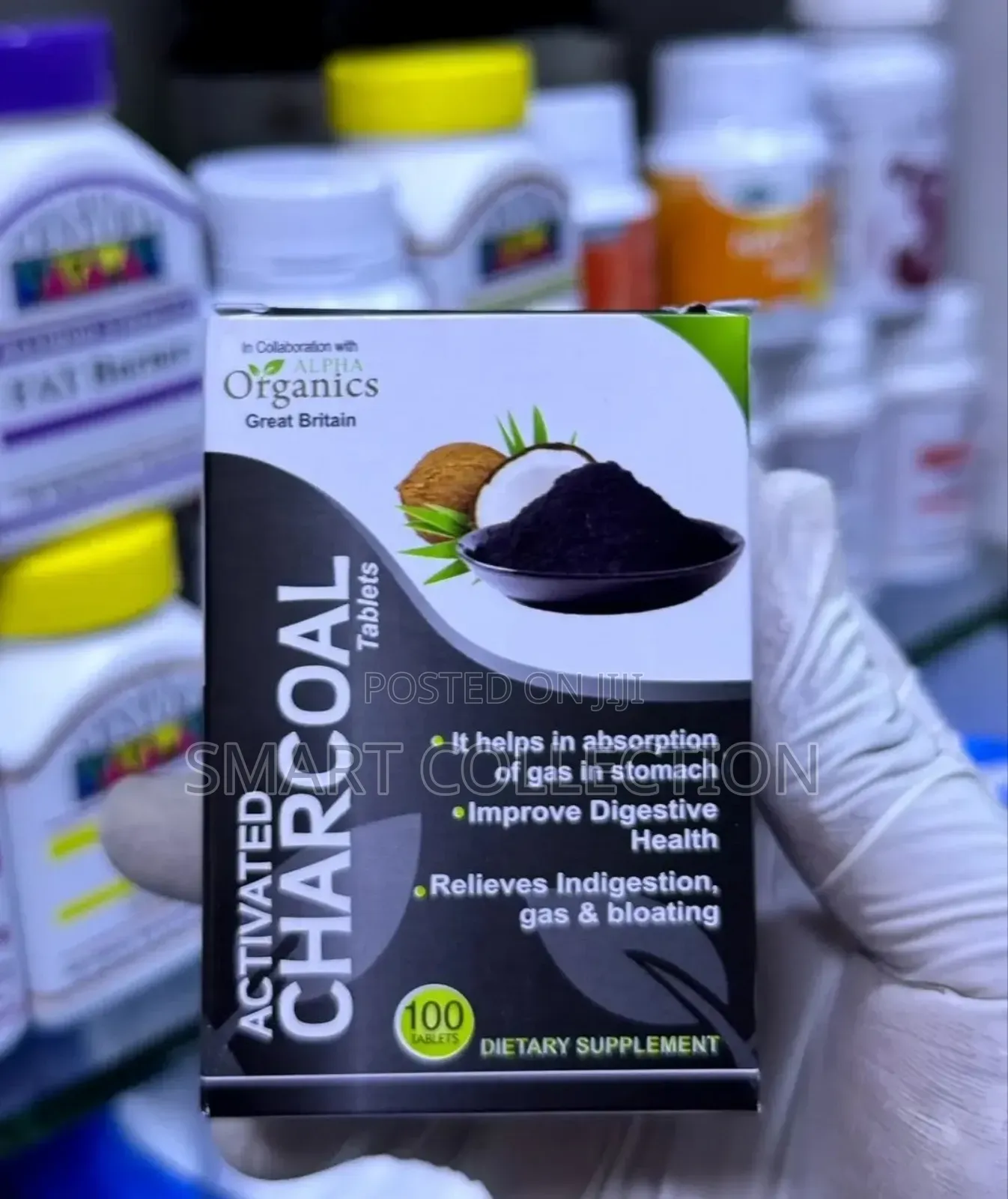 Organic Activated Charcoal Tablets Dietary Supplement