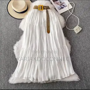 Tiered Maxi Skirt With Woven Belt