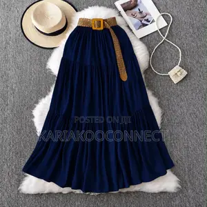 Tiered Maxi Skirt With Woven Belt