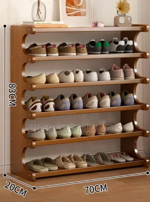 5-Tier Wooden Shoe Rack 83cm X 70cm