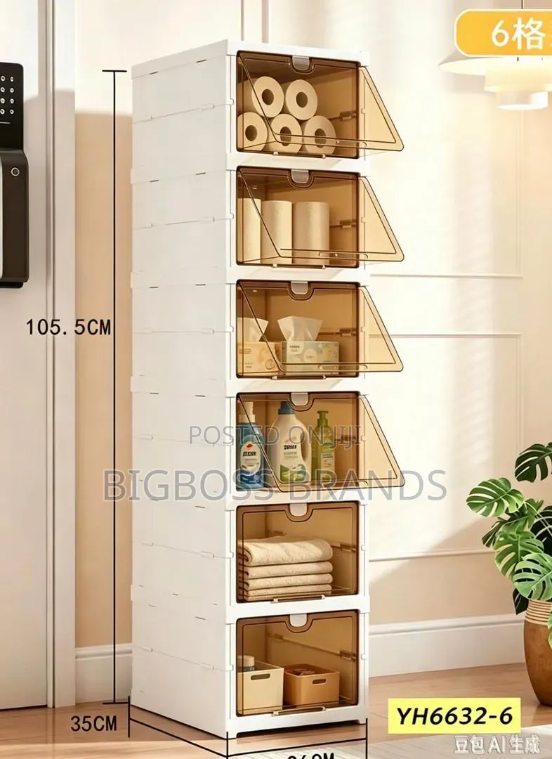 6-Tier Modular Plastic Foldable Storage Rack