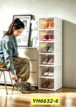 6-Tier Modular Plastic Foldable Storage Rack