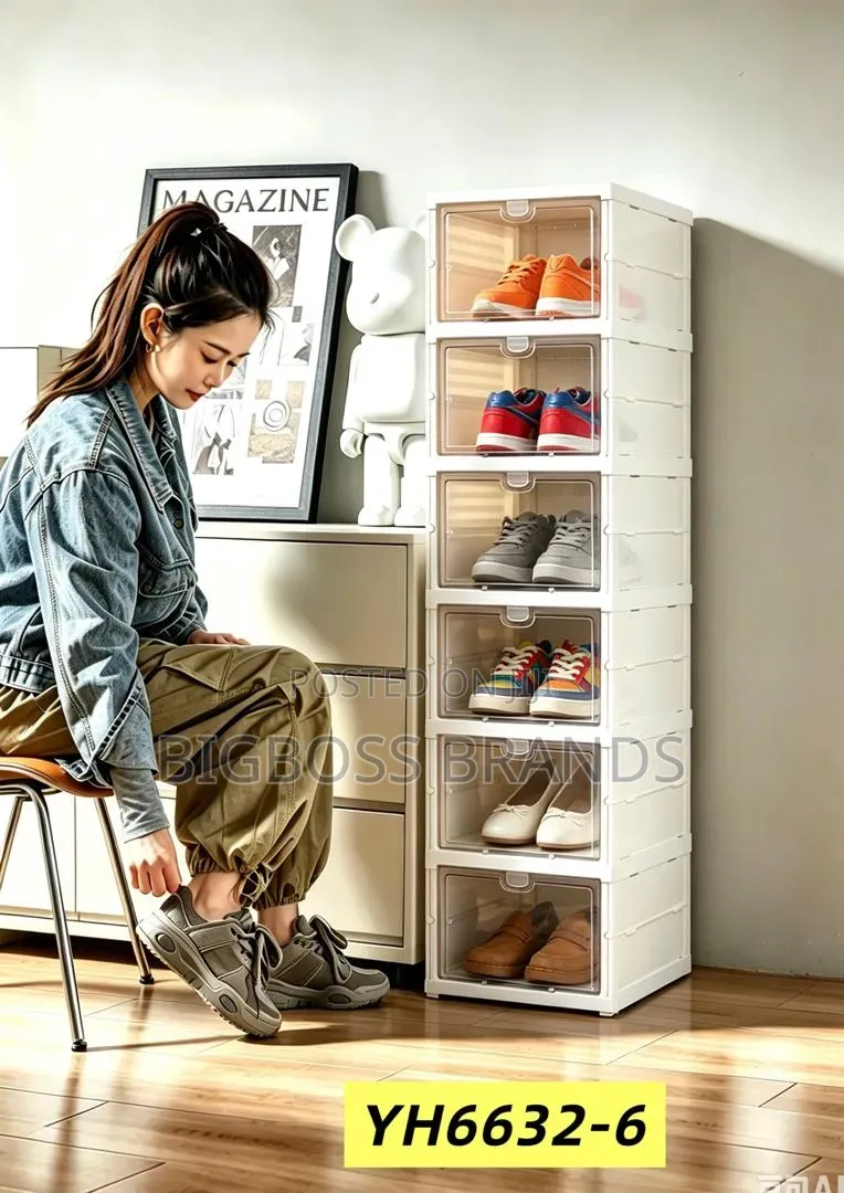 6-Tier Modular Plastic Foldable Storage Rack
