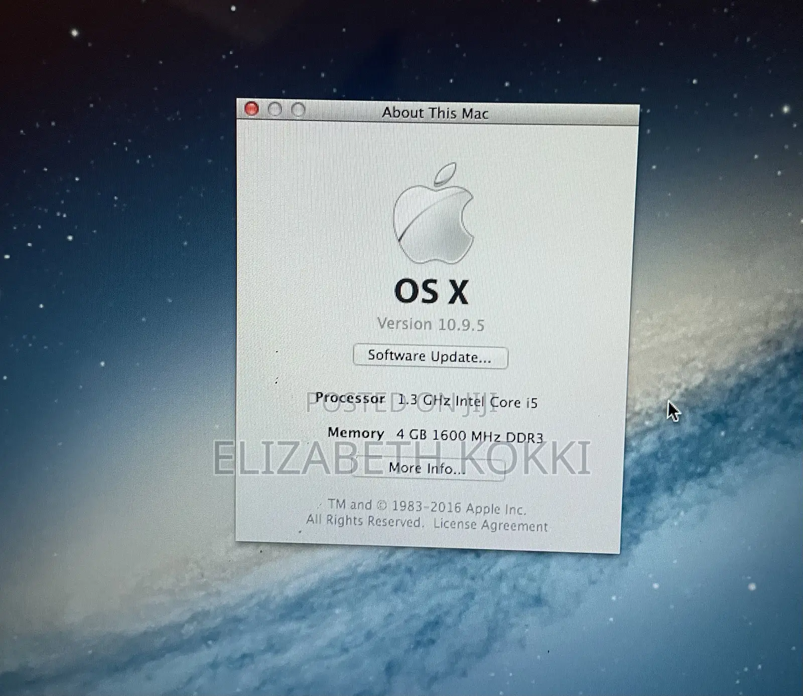 Laptop Apple MacBook Air 2013 4GB Intel Core i5 HDD 128GB