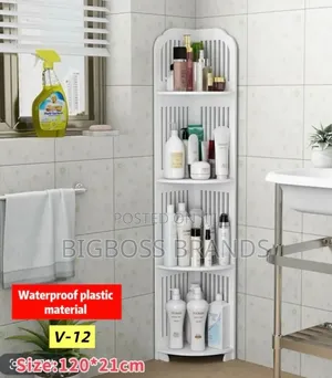 V-12 Waterproof 4-Tier Corner Bathroom Shelf