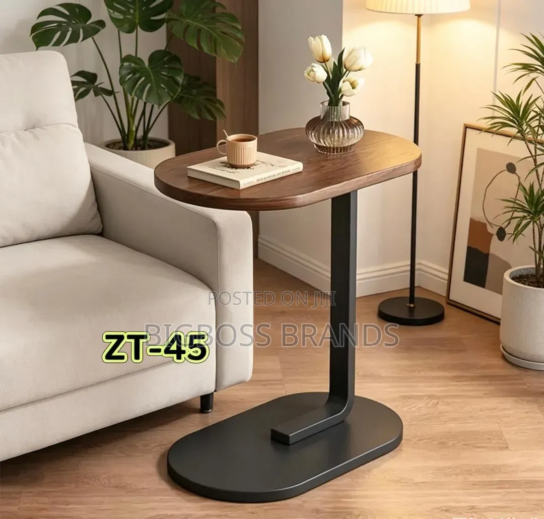 C-Shaped Wooden Top Side Table ZT-45