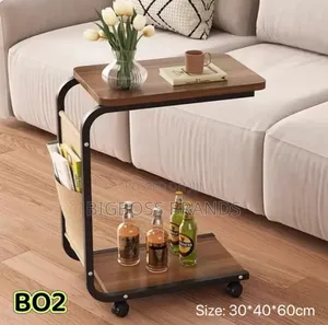 C-Shaped Rolling Side Table / Laptop Table (Model BO2)