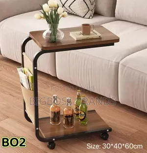 C-Shaped Rolling Side Table / Laptop Table (Model BO2)